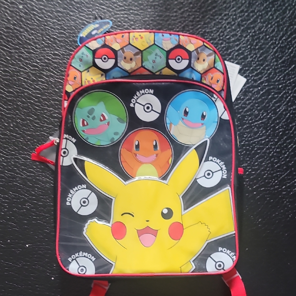 Pokemon Pikachu and Friends Black and Red Backpack
